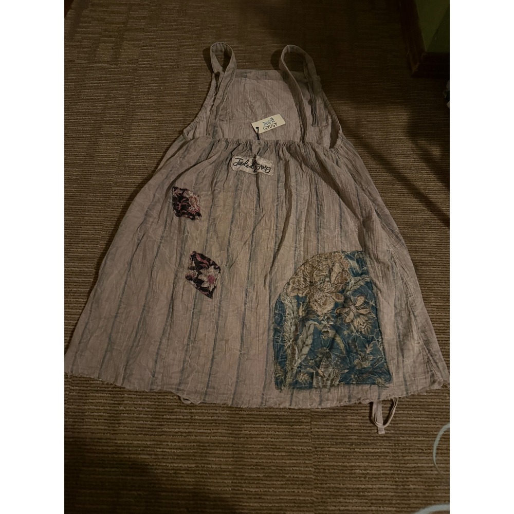 Jaded Gypsy Starpath Sway Tunic Pinafore Dress Patchwork Lace Neutral SM NEW - Picture 9 of 12
